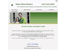 Tablet Screenshot of hopehomebuyers.com